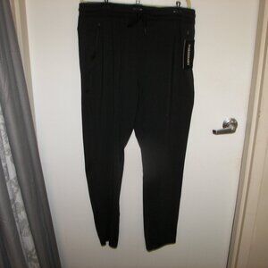 Parisdiary men's black XL stretch pants LNWT drawstring  closure
